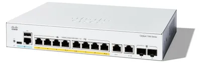 Produktbild von Cisco Catalyst 1300-8P-E-2G - Switch - L3 - managed - 8 x 10/100/1000 (PoE+) + 2 x Combo Gigabit SFP/RJ-45 - an Rack montierbar - PoE+ (60 W)