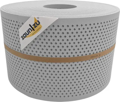 Produktbild von Doppelstab Sichtschutz zaun|zu PREMIUM gelocht DIAMANT Streifen PP Zaunblende Lichtgrau 50m