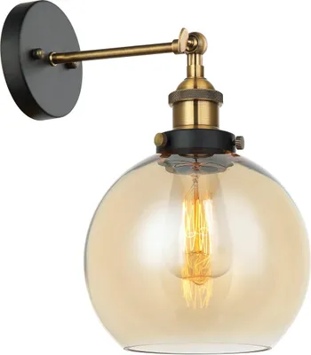 Obrázek produktu pro Industriální černé nástěnné svítidlo Italux Cardena MBM-4330/1 GD+AMB