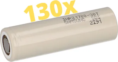 Immagine prodotto di 130x Batteria agli ioni di litio Samsung INR21700-30T 3,6V 3000mAh 35A