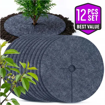 Obrázek produktu pro Ochranný Podkladový Disk 17 Cm, Filcový Kruh Prochránění Proti Pleveli, Sada 12 Ks
