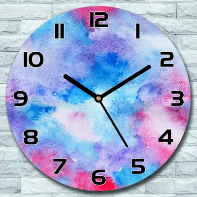 Produktbild von Wanduhr aus Glas Rund fi 30 Abstrakte Wolken Quarz Deko Wohnzimmer Büro