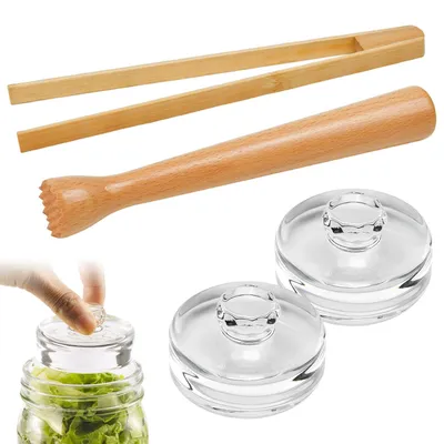 Fermentationsset: 2 Glasgewichte, Stampfer & Zange