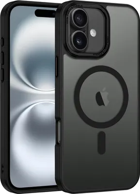 Immagine prodotto di Custodia per iPhone 16 Custodia MagSafe compatibile con il telaio della fotocamera in metallo Custodia a calamita Protezione dei bordi in TPU