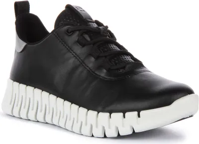 Produktbild von Ecco Gruuv Frauen Nappa Leder Wandern Turnschuhe Schwarz Weiß – 3,5 UK - 36 EU - 5/5,5 US / Schwarz-Weiss