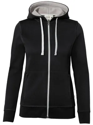 Produktbild von HAKRO Hakro Damen Kapuzenjacke Bonded #255 Gr. L schwarz/silber