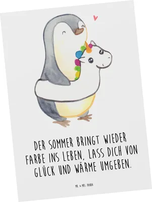 Produktbild von Mr. & Mrs. Panda Postkarte Sommerfarben - Weiß - Geschenk, Strand, Sommerprodukte, Sommergefühle, Blühende Blumen, Summer Feelings, Sommerferien, bildkarte, Frühling