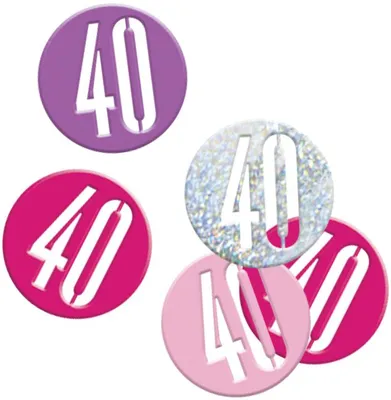 Produktbild von Konfetti rosa & silber Zahl 40