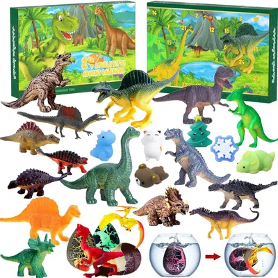 Zdjęcie produktu dla Dinozaur Kalendarz Adwentowy 2026 Odliczanie Świąteczny Prezent Dinozaur Pomysł na Prezent Boże Narodzenie Niespodzianka Biały