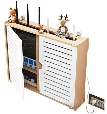 Produktbild von Wandregal für WLAN-Router mit Kabelorganisator