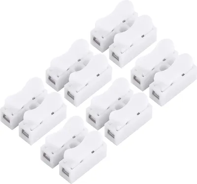 Obrázek produktu pro 100ks 10A 220V 2 Pin Push Quick Wire Cable Connector White Wiring Terminal