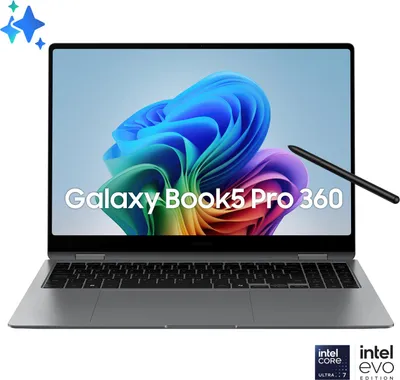 Immagine prodotto di Samsung Galaxy Book Galaxy Book5 Pro 360, Intel Core Ultra 7, 40,6 cm (16"), 2880 x 1800 px, 16 GB, 512 GB, Windows 11 Home
