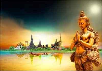 Produktbild von Vlies Fototapete Buddha See Landschaft (254x184 cm - inklusive kleister) Wohnzimmer Schlafzimmer Modern Wandtapete Motivtapeten XXL Tapete Vliestapete UV-Beständig Montagefertig