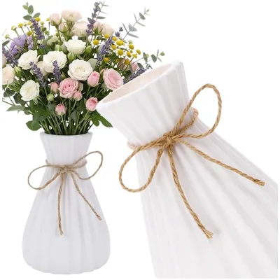 Produktbild von Dekorative Vase, weiß, modernes Design, für die Inneneinrichtung, Geschenk
