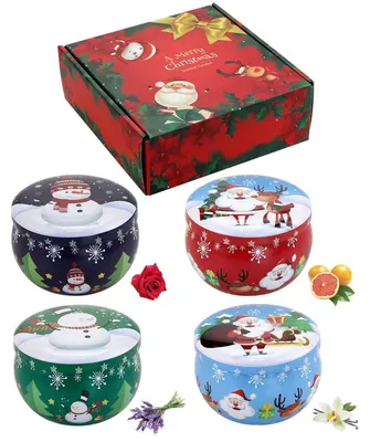 Produktbild von Aromatherapie Kerzen Duftkerzen Geschenkset 4er Set Sojawachs Rauchfrei Tragbar 15-24h Brenndauer