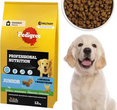 Produktbild von PEDIGREE Junior Professional Nutrition 12 kg mit Geflügel und Gemüse - Trockenfutter für Welpen großer und mittelgroßer Rassen