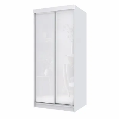 Produktbild von Marlux Meble Zweitüriger Kleiderschrank PARIS 100 cm breit mit Schwebe & Schiebetüren Garderobenschrank Dielenschrank Systemschrank Hochglanz