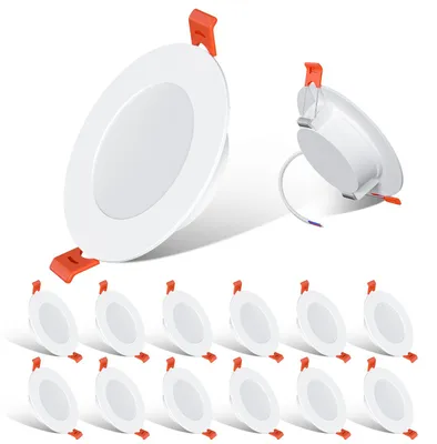 LED-Einbauspot ultraflach 8 W IP44 warmweiß 2700 K 12er-Set