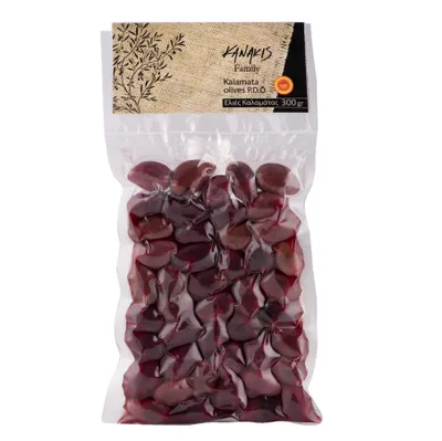 Produktbild von Kanakis | Kalamata Oliven, große Kalamon Oliven, griechische Oliven 300g, naturbelassen, ohne Konservierungsstoffe, hoher Genuss
