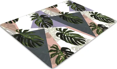 Produktbild von Stuhlunterlage Bürostuhlunterlage 120 cm x 90 cm Bodenmatte Bürostuhlunterlage - Monstera-Muster