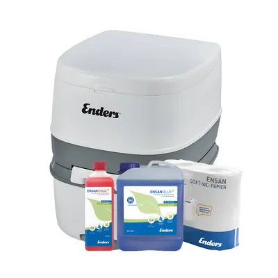 Produktbild von Enders Campingtoilette Starter Set Supreme medium+ - Chemietoilette Camping WC - Zubehör