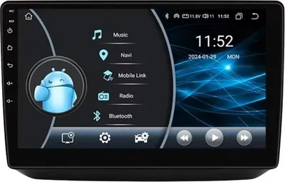 Zdjęcie produktu dla Radio samochodowe z Bluetooth i CarPlay do Skody Fabii 2 (2007–2014) – kompatybilne z Apple i Android – system stereo z nawigacją – 6 GB pamięci RAM, 128 GB pamięci wewnętrznej