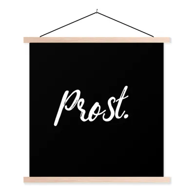 Produktbild von MuchoWow® Textilposter Zitate - Sprichwörter - Trinken 60x60 cm mit holzfarbenen Rahmen - Wanddekoration