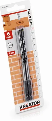 Zdjęcie produktu dla KREATOR KRT011403 - 2 szt. wierteł HEX do kamienia i muru 6,0 x 120 mm