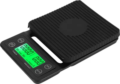 Zdjęcie produktu dla Waga do kawy przelewowej z timerem Przenośna elektroniczna waga kuchenna do ważenia żywności Czarna 5 kg/0,1
