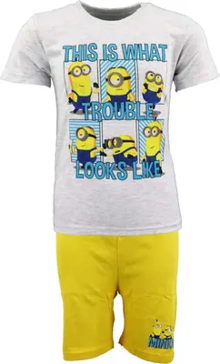 Produktbild von Minions Kinder Schlafanzug Pyjama – Grau / 104
