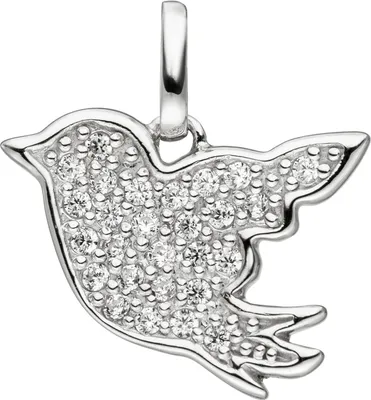 Produktbild von Kinder Anhänger Vogel 925 Sterling Silber mit Zirkonia Kinderanhänger