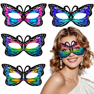 4 Schmetterlingsmasken für Damen, Halloween-Kostüm, Cosplay, Karneval