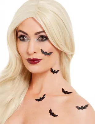 Obrázek produktu pro 3D netopýří make-up Halloween make-up 6 kusů černo-černý - jedna velikost