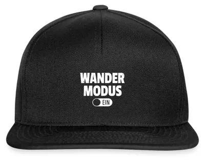 Produktbild von Spreadshirt Wandermodus Ein Snapback Cap, One size, Schwarz/Schwarz