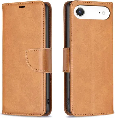 Produktbild von Mobigear Excellent iPhone Air Hülle Klapphülle Geldbörse - Cognac