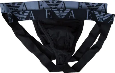 Produktbild von Jockstrap EMPORIO ARMANI Jockstrap Pack 2 Stück Herren Slips elastische Sichtunterwäsche Artikel 111932 3F715 Jockstrap 2, EUR M - CN 170/95 - BR M - MX M, Cotone 95%,Elasthan 5%