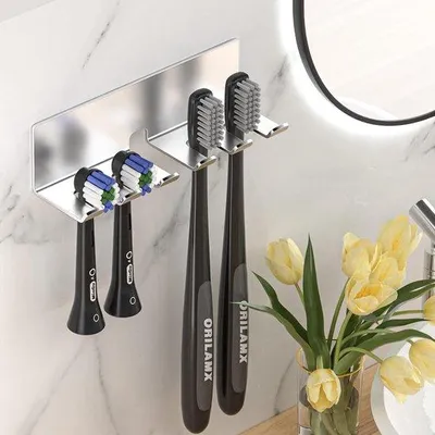 Produktbild von Famanu elektrische Zahnbürstenhalter für Wandmontage, selbstklebend, Organizer für Zahnbürsten und Aufsteckbürsten