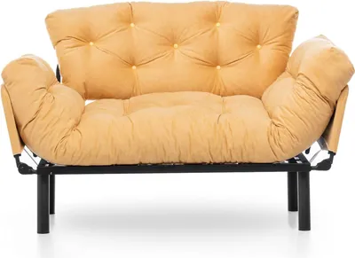 Immagine prodotto di Guchol - Divano Letto 2 Posti, 155x70 cm Giallo, Contenitore