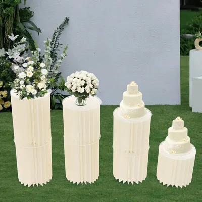 Imagen del producto de Juego de 7 soportes para flores con forma de panal, ideal para bodas