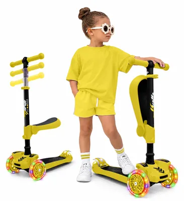 Produktbild von Hurtle 3-Rad-Kinderroller mit Klappsitz und LED-Rädern, ab 2 Jahre