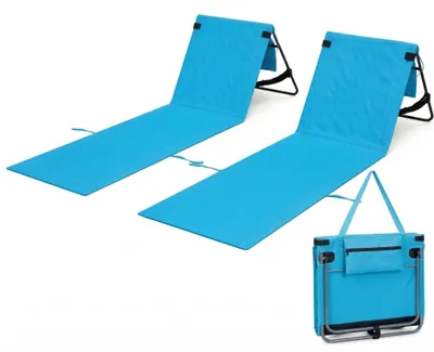 Immagine prodotto di Set di 2 sedie pieghevoli da spiaggia color blu lago
