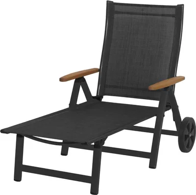 Zdjęcie produktu dla Aluminiowy leżak ASS COMFORT - antracyt + czarny