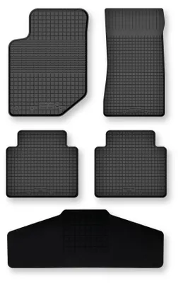 Produktbild von Gummi-Fußmatten mit Tunnelmatte für SsangYong Rexton IV ab 2017 (SUV) – 5-tlg, Schwarz, modellangepasst – Wielganizator Semi-Universal