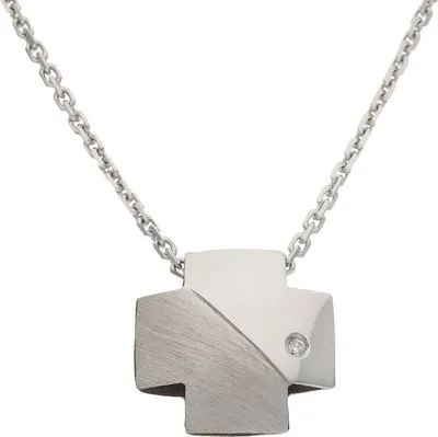 Produktbild von JuwelmaLux Anhänger 585/000 (14 Karat) Weißgold Kreuz mit Brillant JL30-02-2650