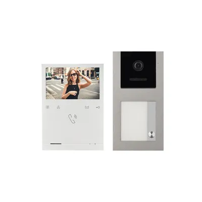 Produktbild von BALTER EVO QUICK Aufputz Video Türsprechanlage Grau Set für 1-Familienhaus 1x 4,3" Monitor