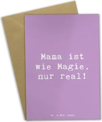 Produktbild von Mr. & Mrs. Panda Glückwunschkarte Spruch Magische Mama - Lavendeltraum - Geschenk, Mutterschaft, Liebe, einladungskarten, Realität, Grußkarten, dankeskarten, Familie