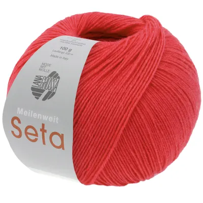 Produktbild von Lana Grossa MEILENWEIT 100 g SETA weiche 4-fach Sockenwolle mit Seide-Anteil 400 m, Farbe:038 - Feuerrot