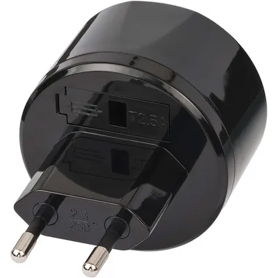 Produktbild von Brennenstuhl 1508500010, Typ A, Typ C (Euro-Stecker), 250 V, 2,5 A, Schwarz
