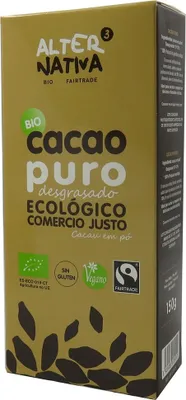 Produktbild von KAKAO W PROSZKU O OBNIŻONEJ ZAWARTOŚCI TŁUSZCZU FAIR TRADE BEZGLUTENOWE 150 g - ALTERNATIVA