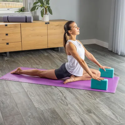 Productafbeelding van Famanu Yoga blokken set met D-ring en stretchband - Gemaakt van EVA-schuim